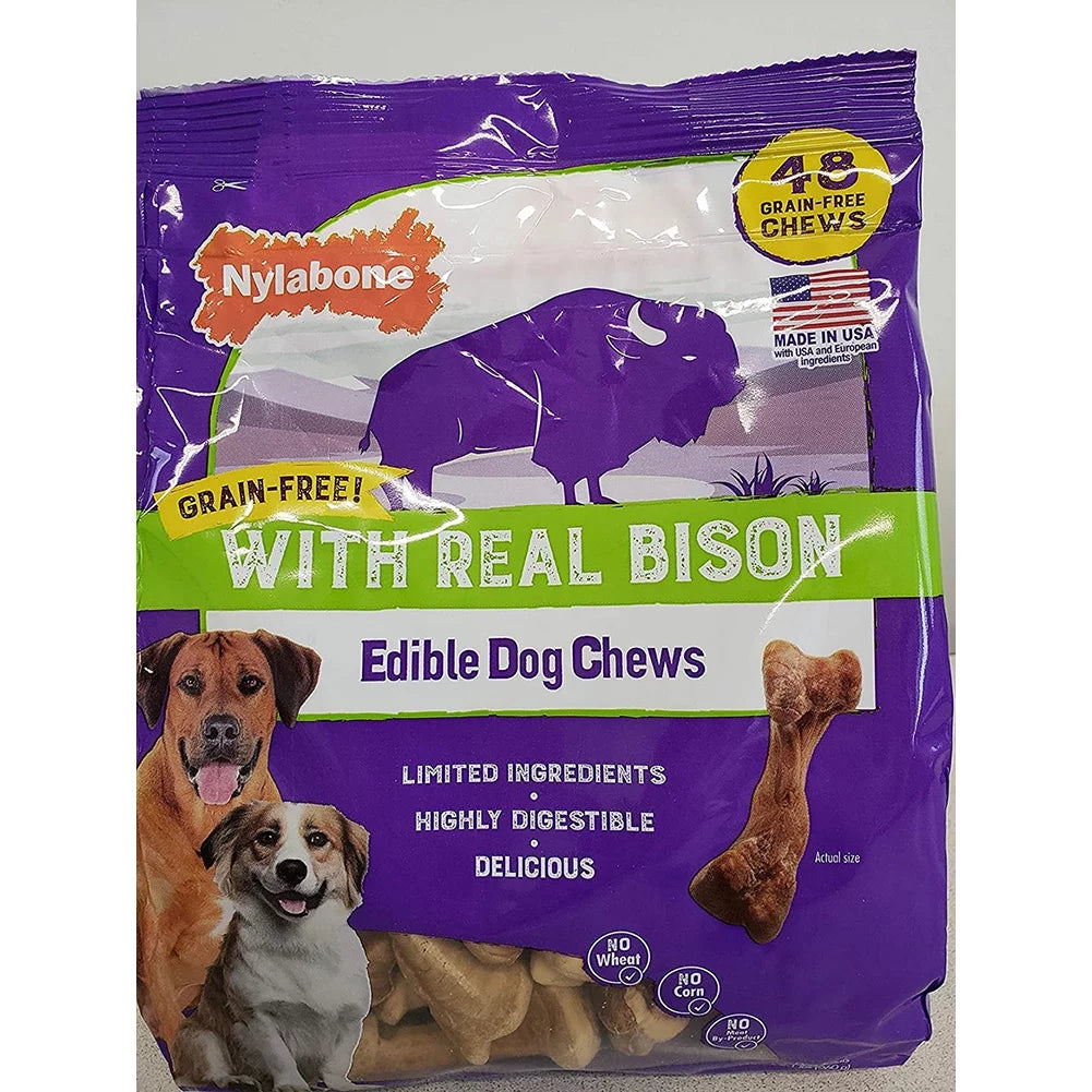 Grain Free Edible Dog Chew with Real Bison 40 Chew B4519