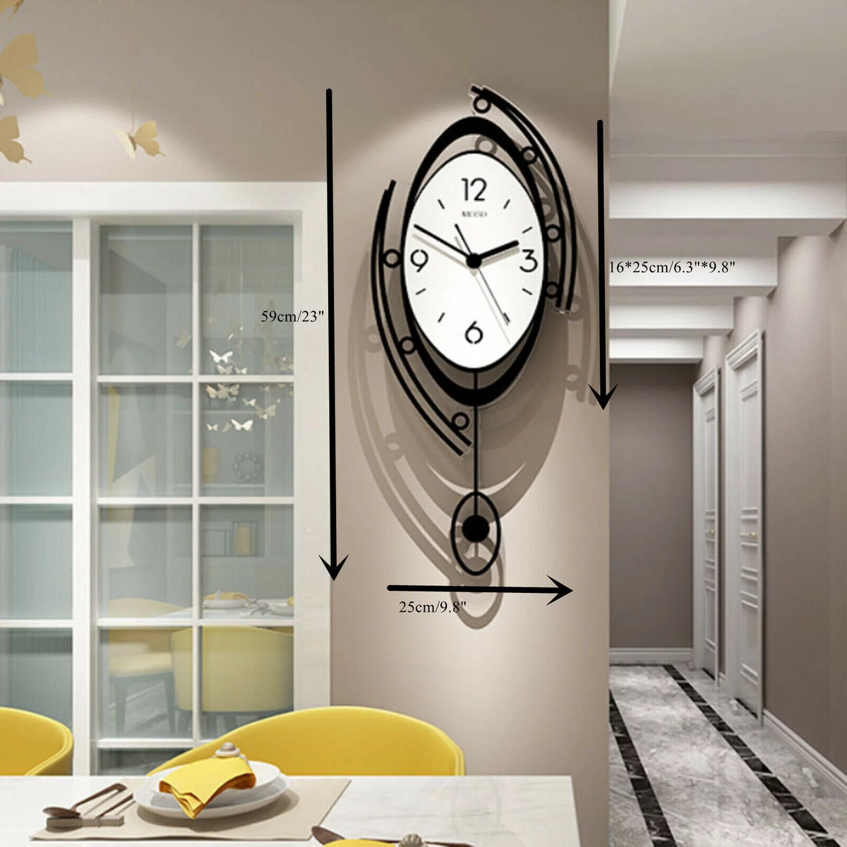 Large 3D Metal Wall Clock V162779