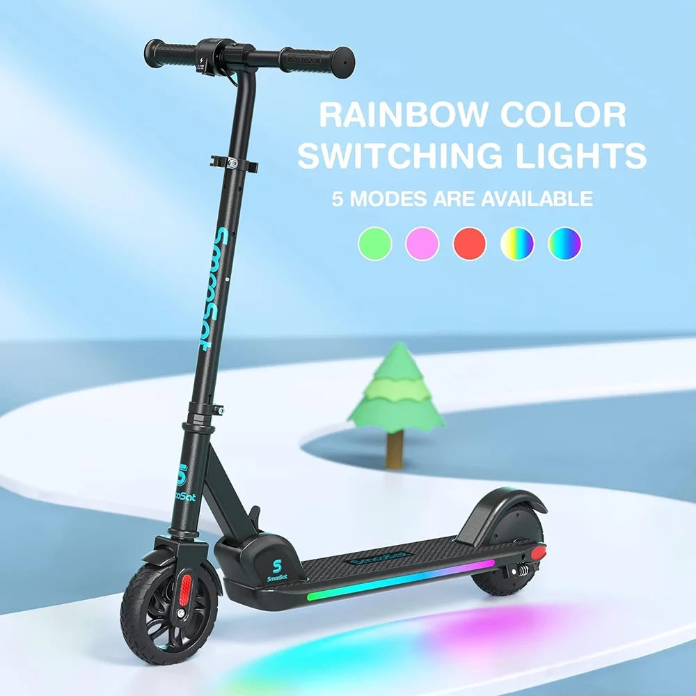 Foldable Electric Scooter with Rainbow Light and LED Display J23948