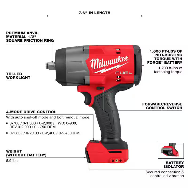 18V Brushless Cordless 1/2 in. Impact Wrench with Friction Ring C740
