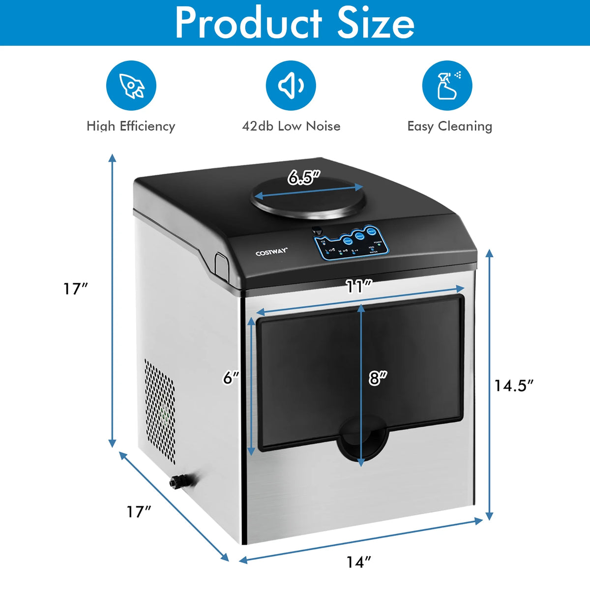 Stainless Steel Countertop Ice Maker Water Dispenser F90532