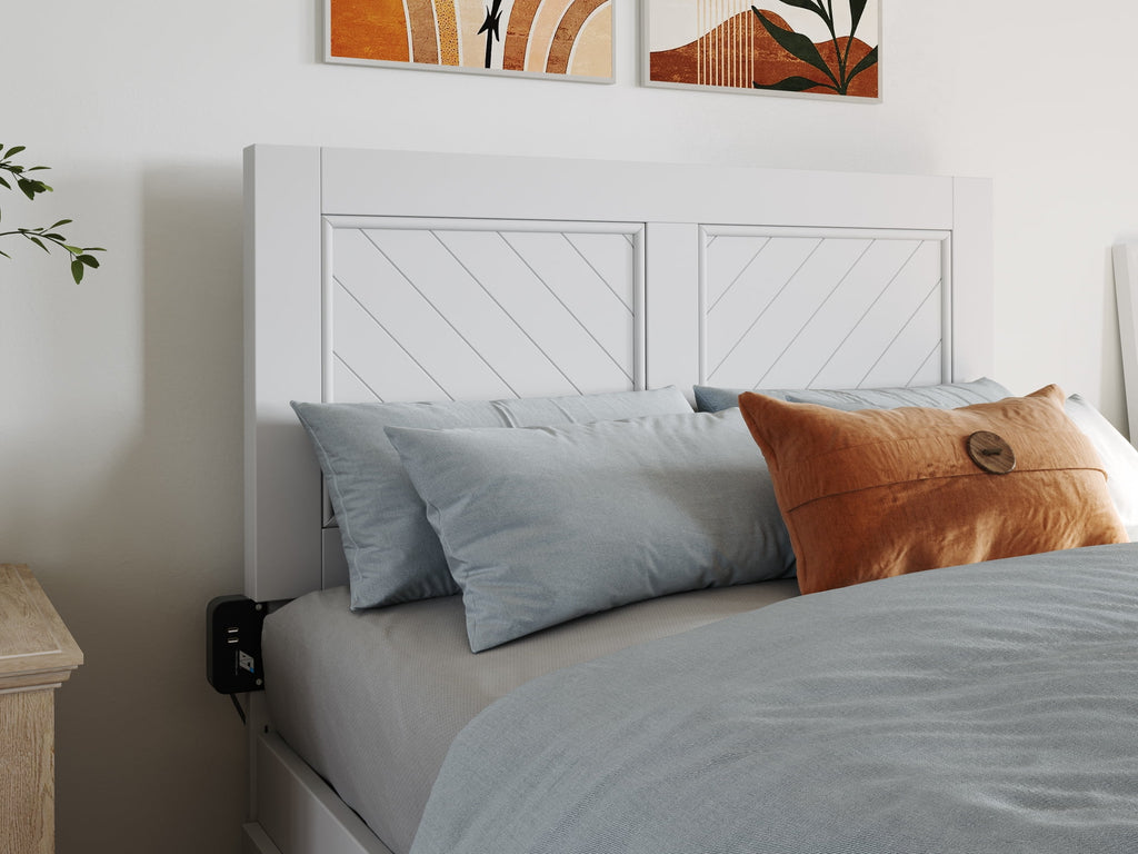White Solid Wood Twin Headboard V975110