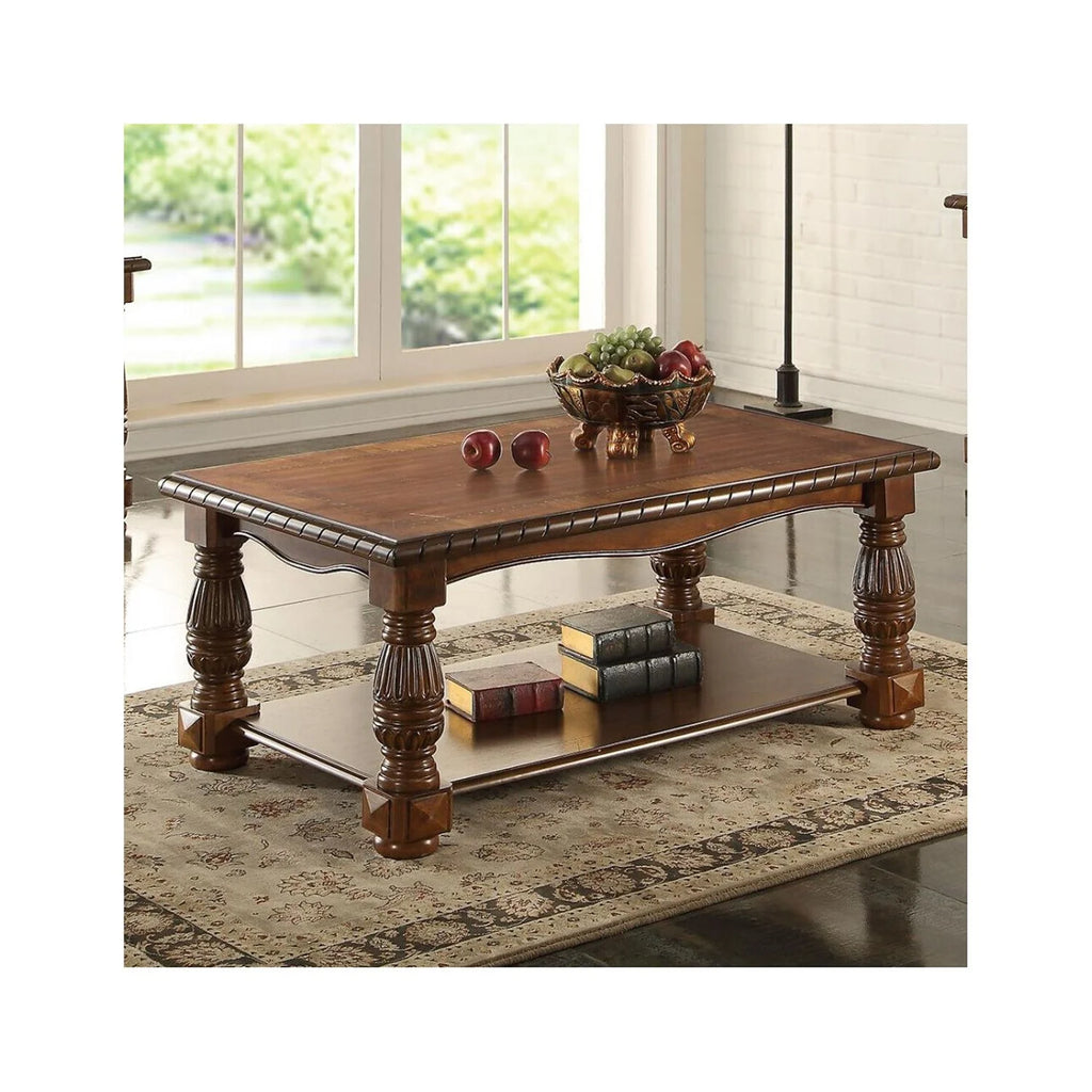 Handmade Rubber Wood Ash Burl Coffee Table E49207