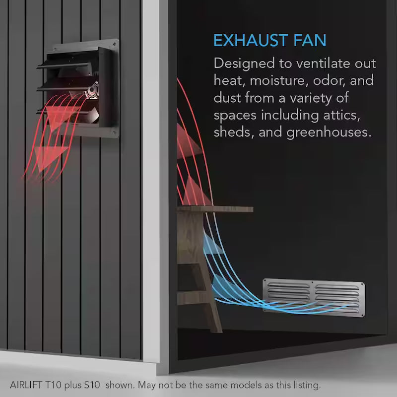 14 in. Wall Mount Shutter Exhaust Fan with Temperature Humidity Controller W64240