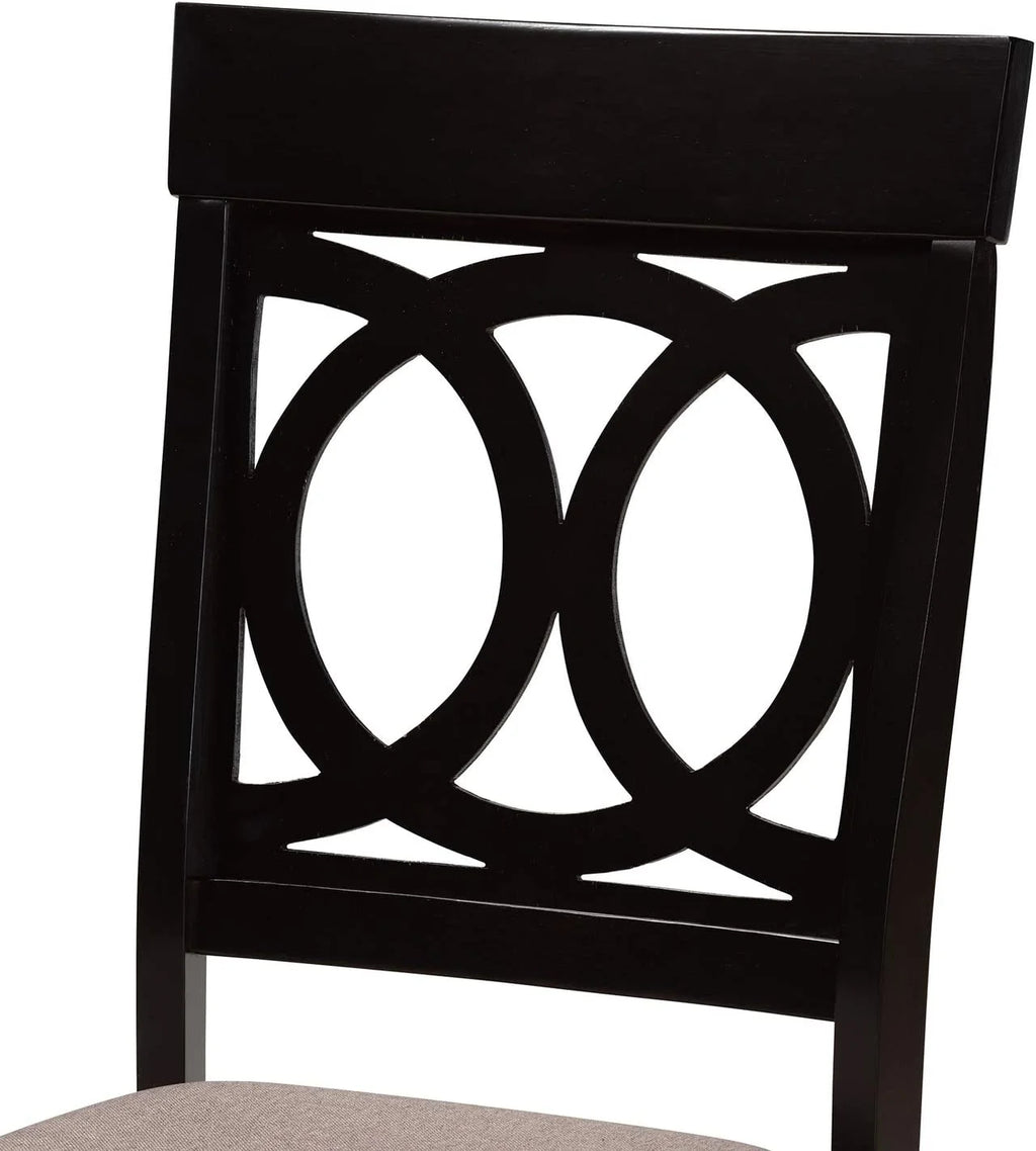 Sand Fabric Upholstered 2-Piece Dining Chair Set V834380