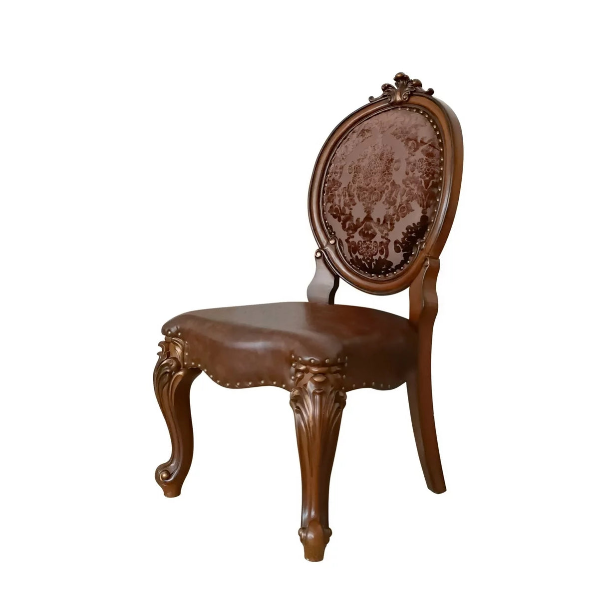 Set of 2 Brown Tufted Faux Leather Dining Chair B5872