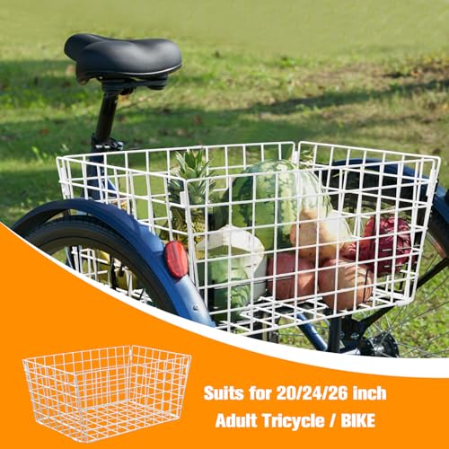 Black Folding Steel Tricycle Rear Basket with Liner Bag C923738