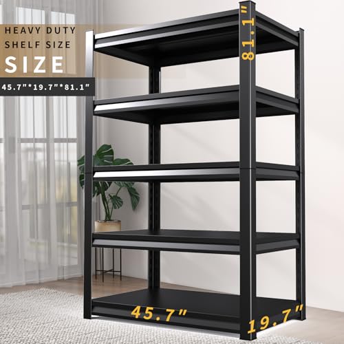 72" H Heavy Duty 5-Tier Adjustable Metal Shelving Unit G28520