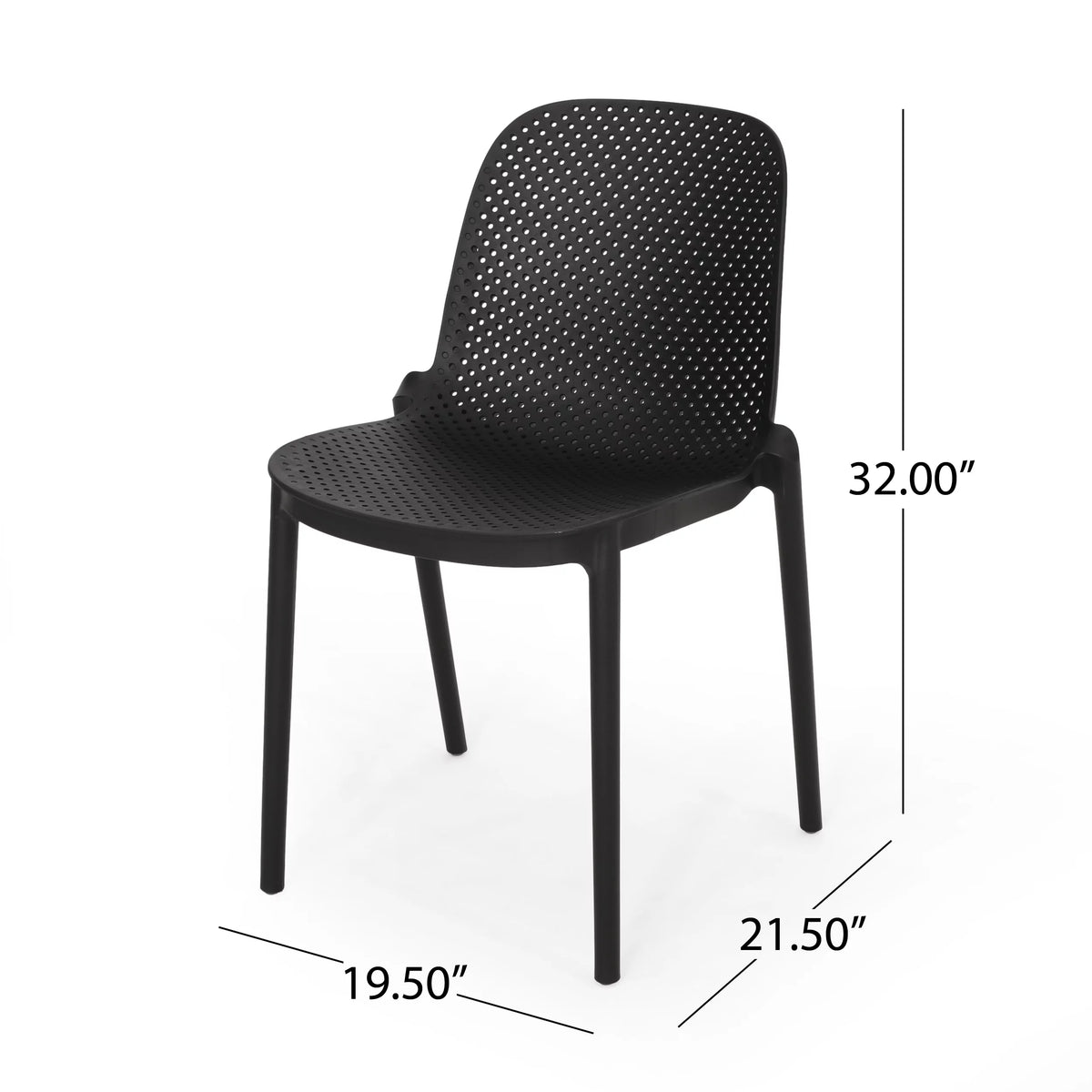 White Plastic Patio Dining Chair Set of 2 K473