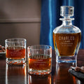 Engraved Whiskey Decanter and Glasses Set R575573