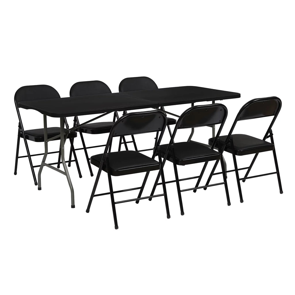 6ft Folding Table Black R144865