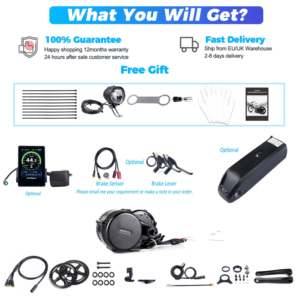 52V 1000W Mid Drive Motor Ebike Conversion Kit F91841