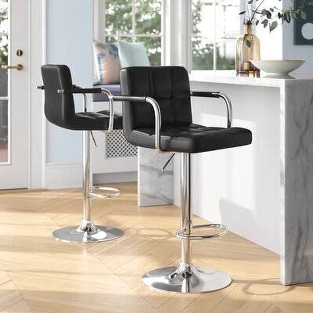 Adjustable Height Swivel Bar Stool Black O9175