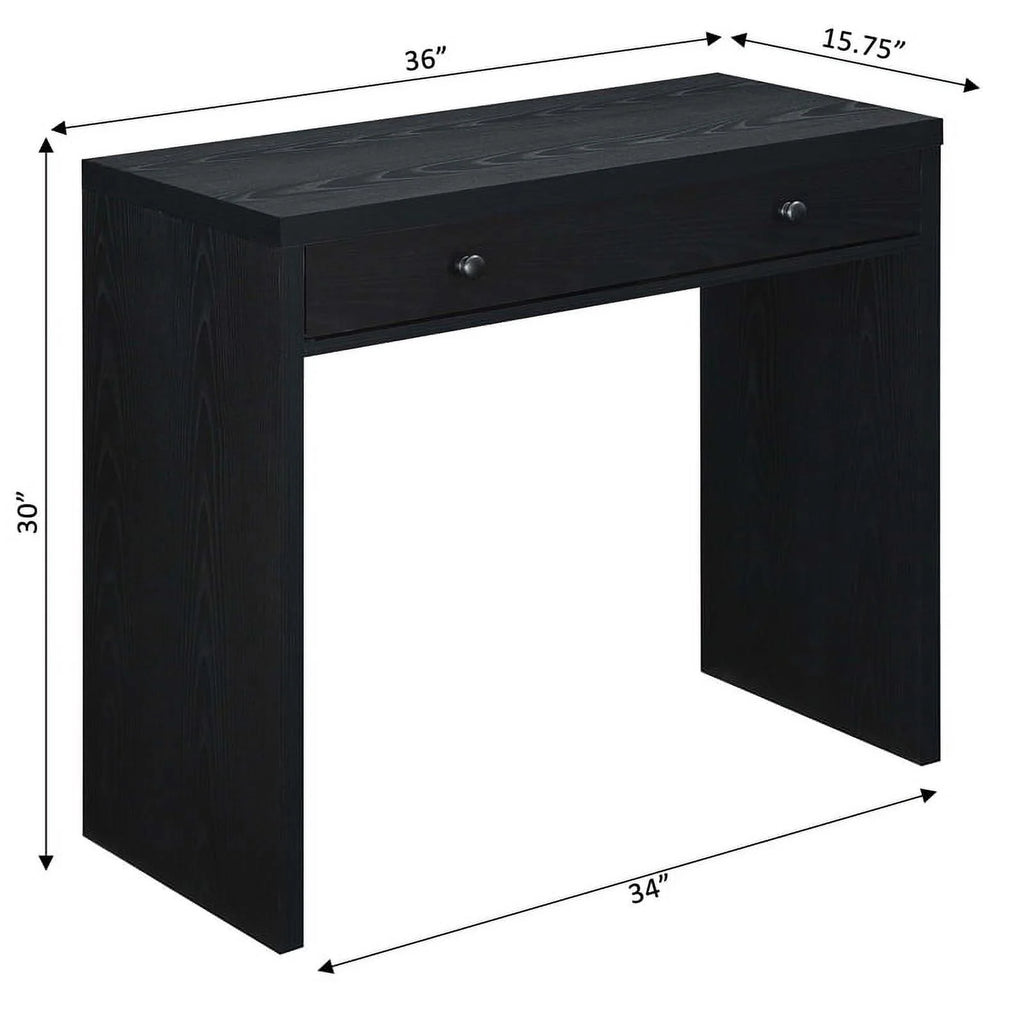 Black 36-inch Desk with Drawer F58778