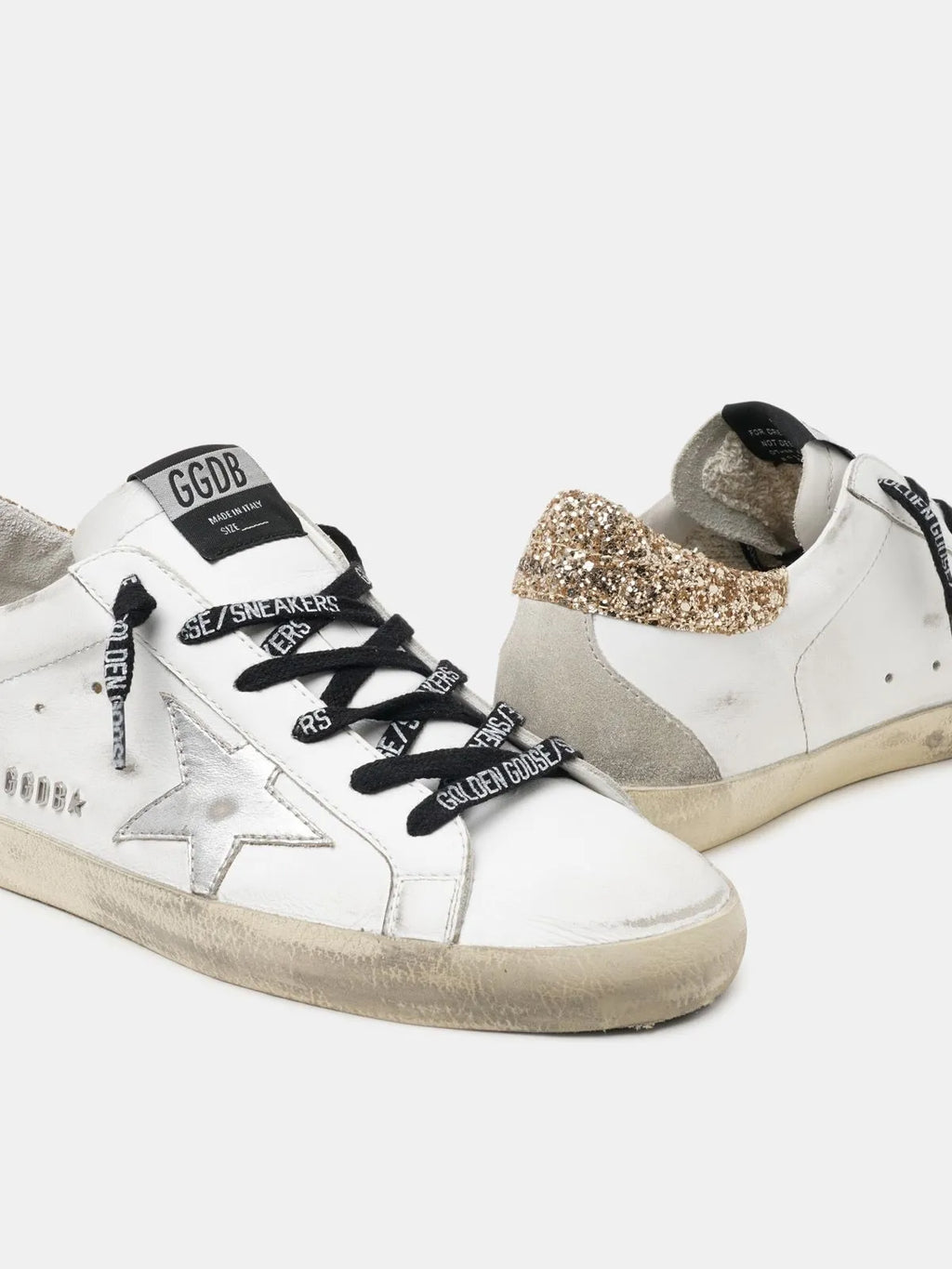 White Leather Sneakers with Heel Tab K503