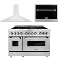 48 In. Dual Fuel Range, Range Hood, Microwave Oven in Stainless Steel R37552