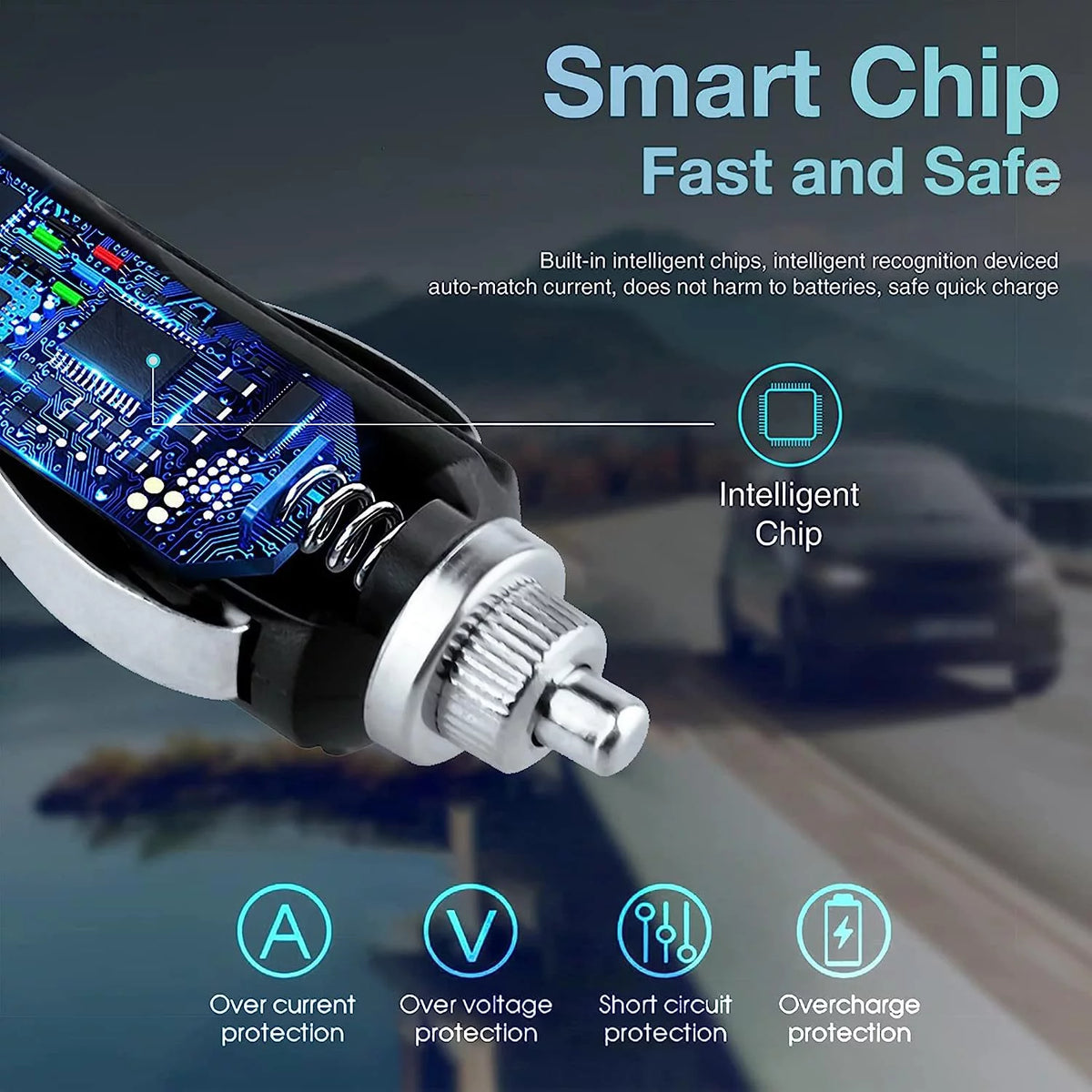 Car DC Adapter for Portable Rechargeable TFT LCD TV B7859