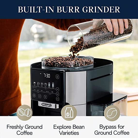 Drip Coffee Maker with Built In Grinder, 8 oz to 24 oz P107