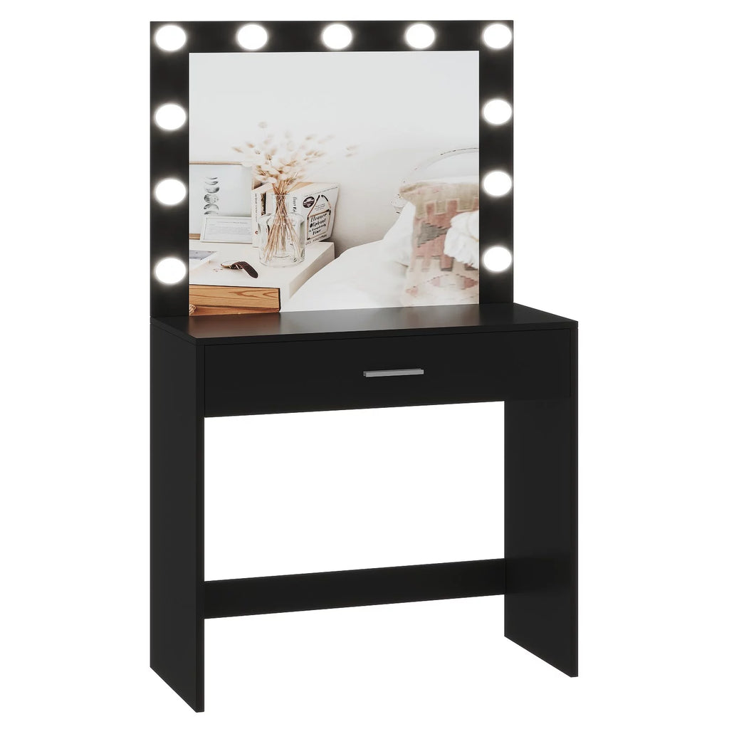 Black Makeup Vanity Table with Mirror K24804