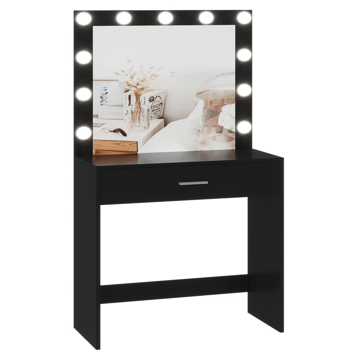 Black Makeup Vanity Table with Mirror K24804