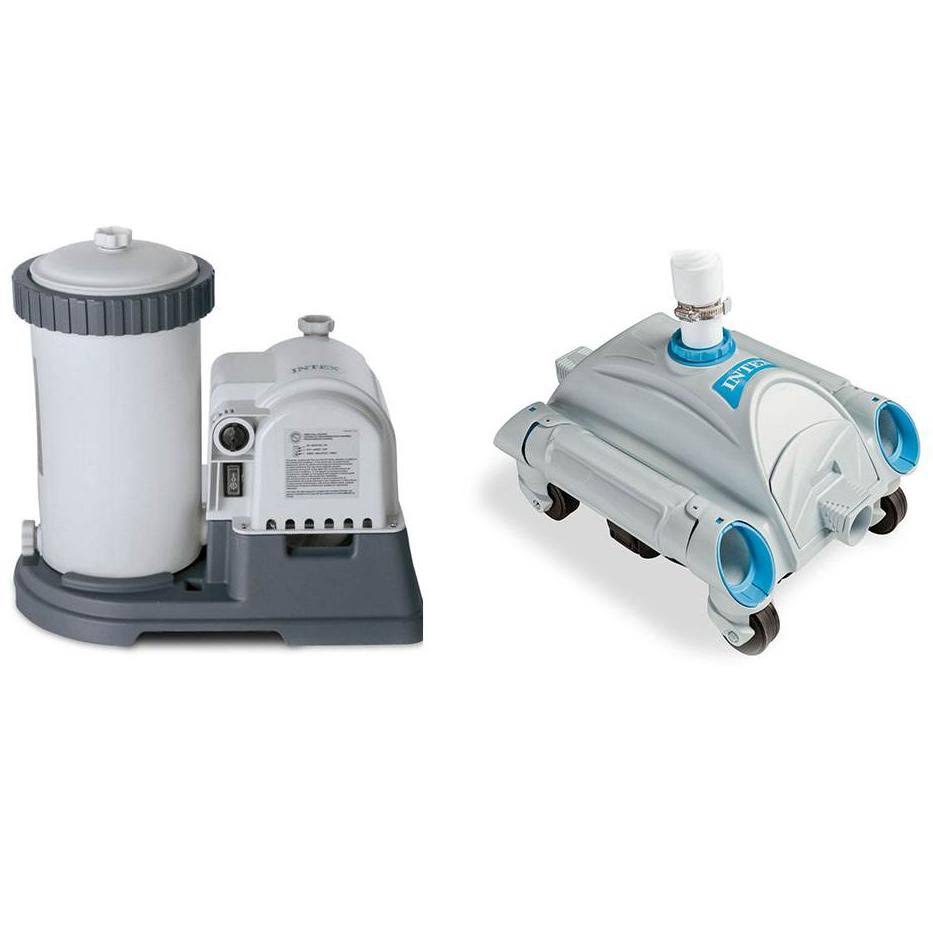 2500 GPH Filter Cartridge Pump with Timer and Pool Vacuum Z61836