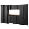 7 Piece Welded Steel Garage Storage System Black J816