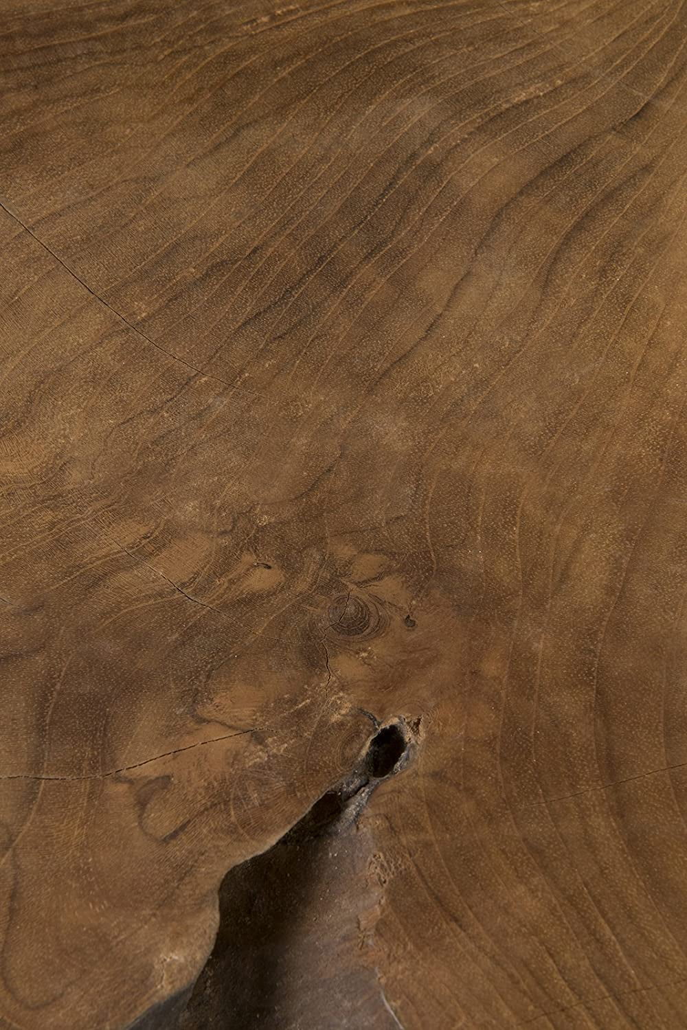 Handcrafted Natural Live-Edge Teak Top Table with Hairpin Legs K612