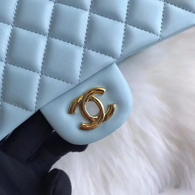 Tiffany Blue Lambskin Leather Flap Bag G81065