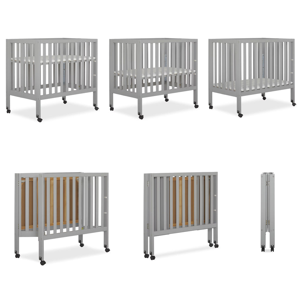 Pebble Grey Folding Crib T311