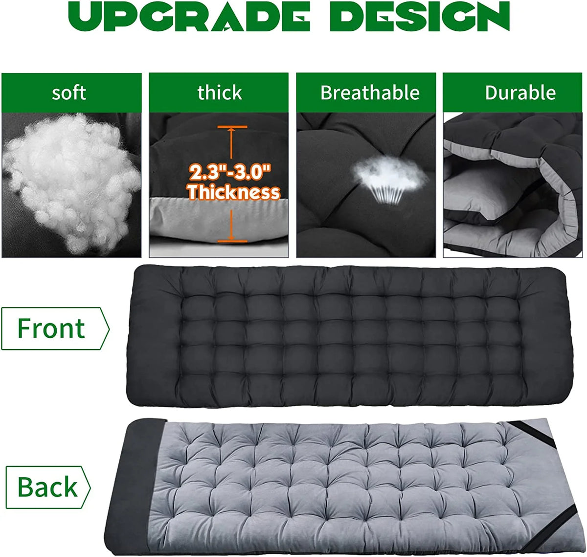Folding Bed with 3.3 Inch Mattress & Carry Bag I6852