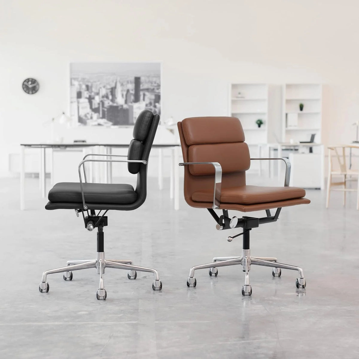 Dark Blue Cotton Fabric Office Chair with Arm Rest H70249