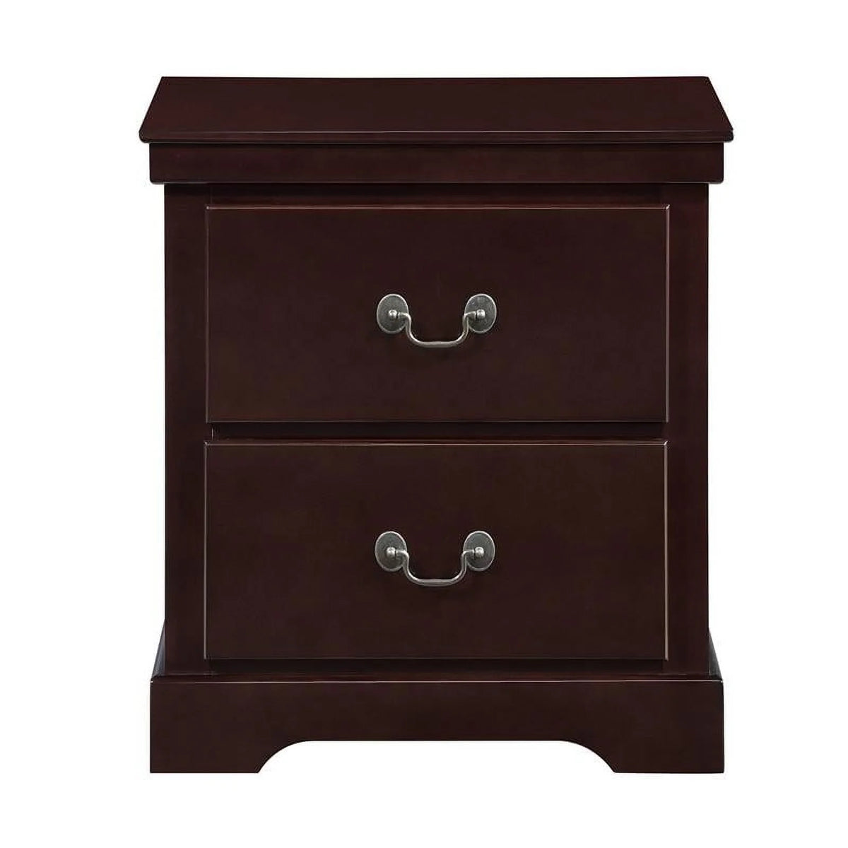 Cherry 2-Drawers Traditional Wood Nightstand N3375