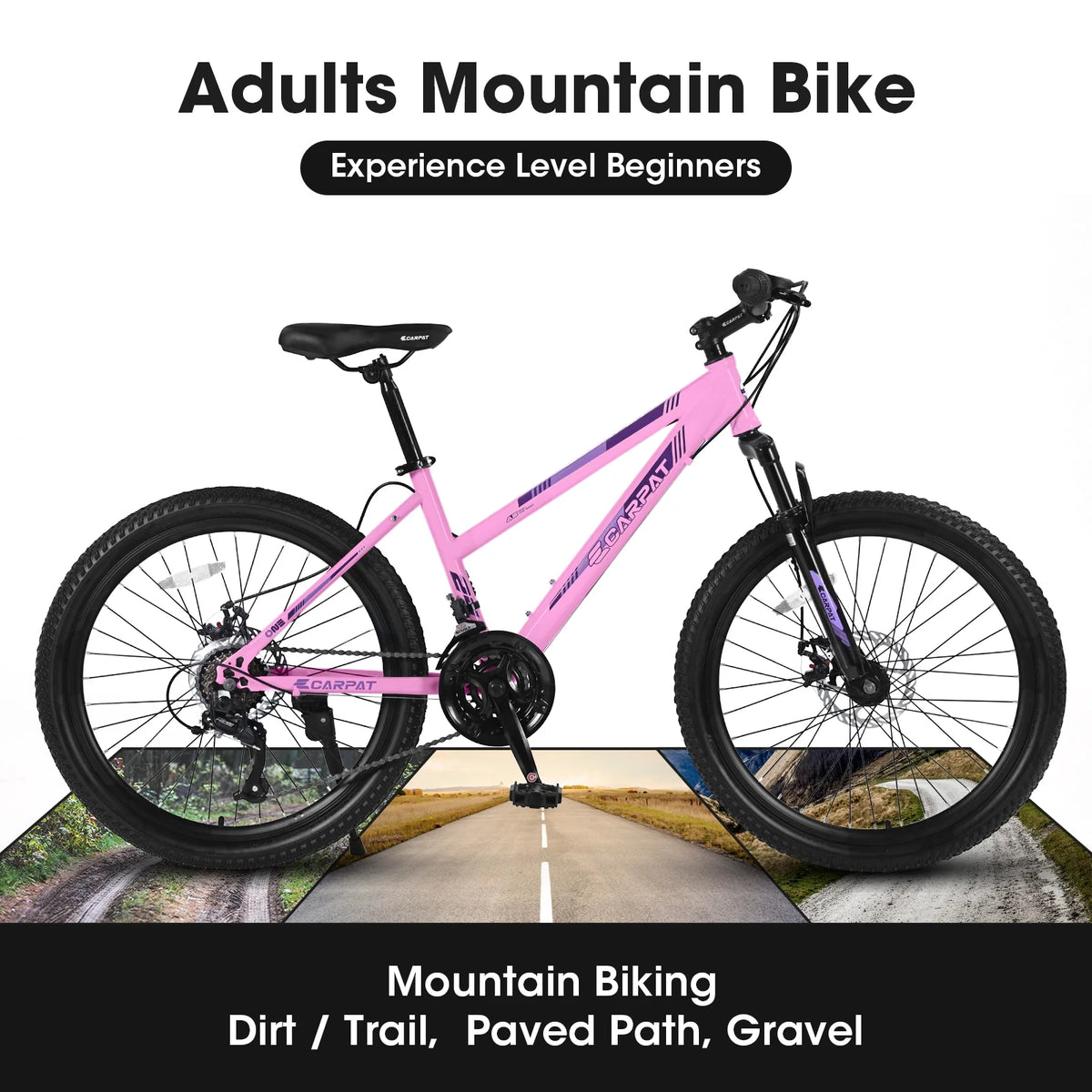 26 inch Mountain Bike with Dual Disc Brakes White G7850