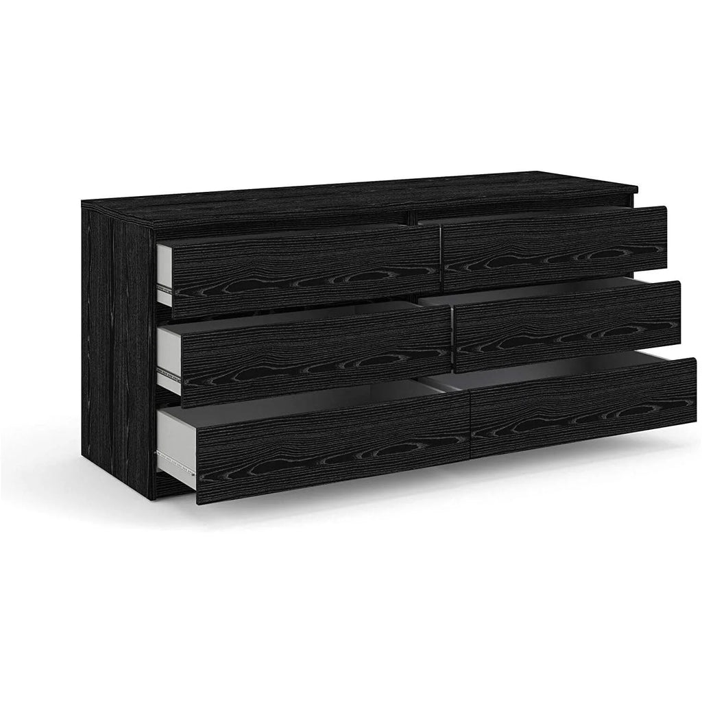 Black 6 Drawer Double Dresser I963645