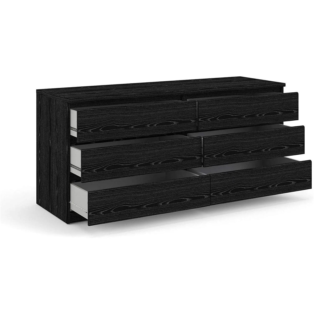 Black 6 Drawer Double Dresser I963645
