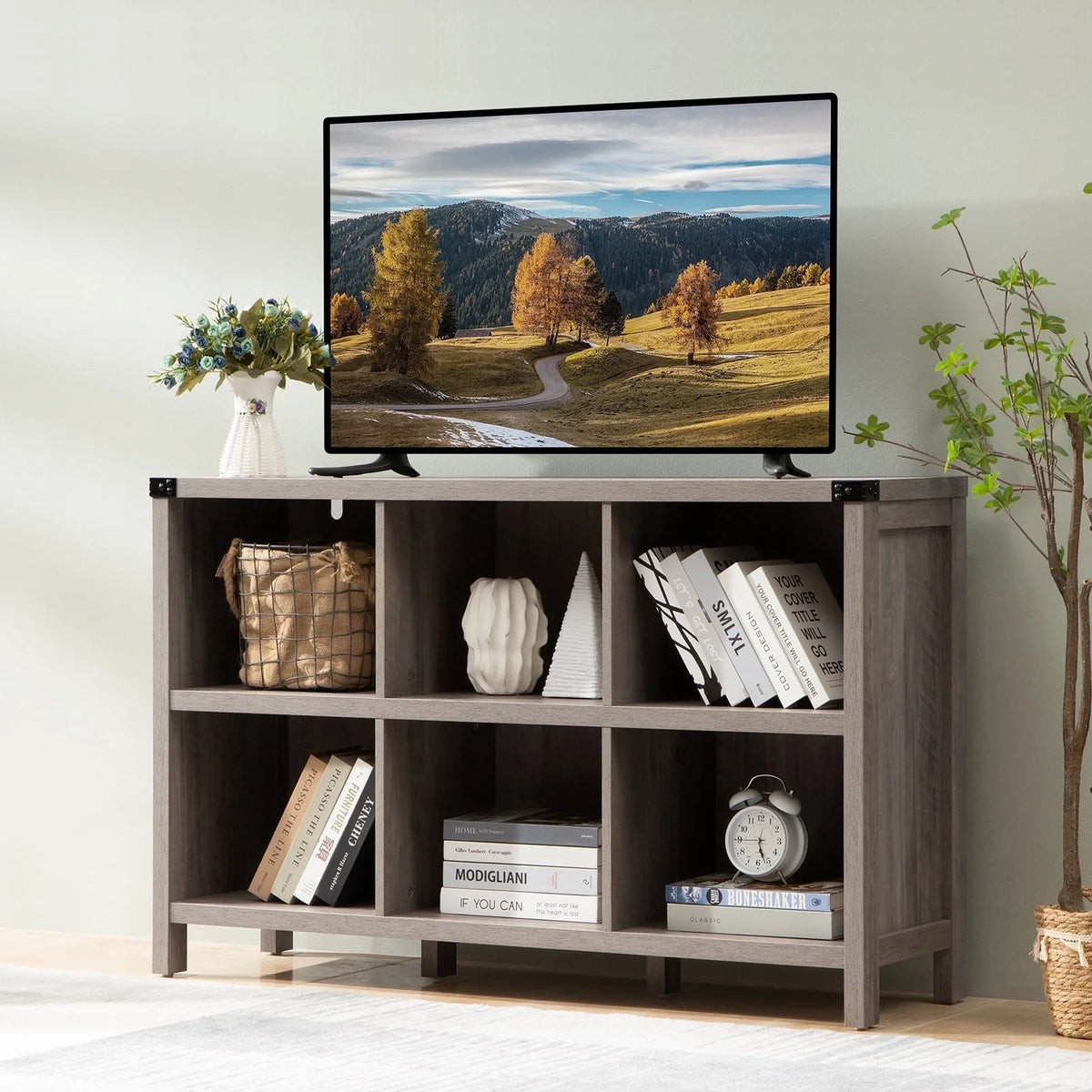 6 Cube Wood & Metal Storage Organizer O4792