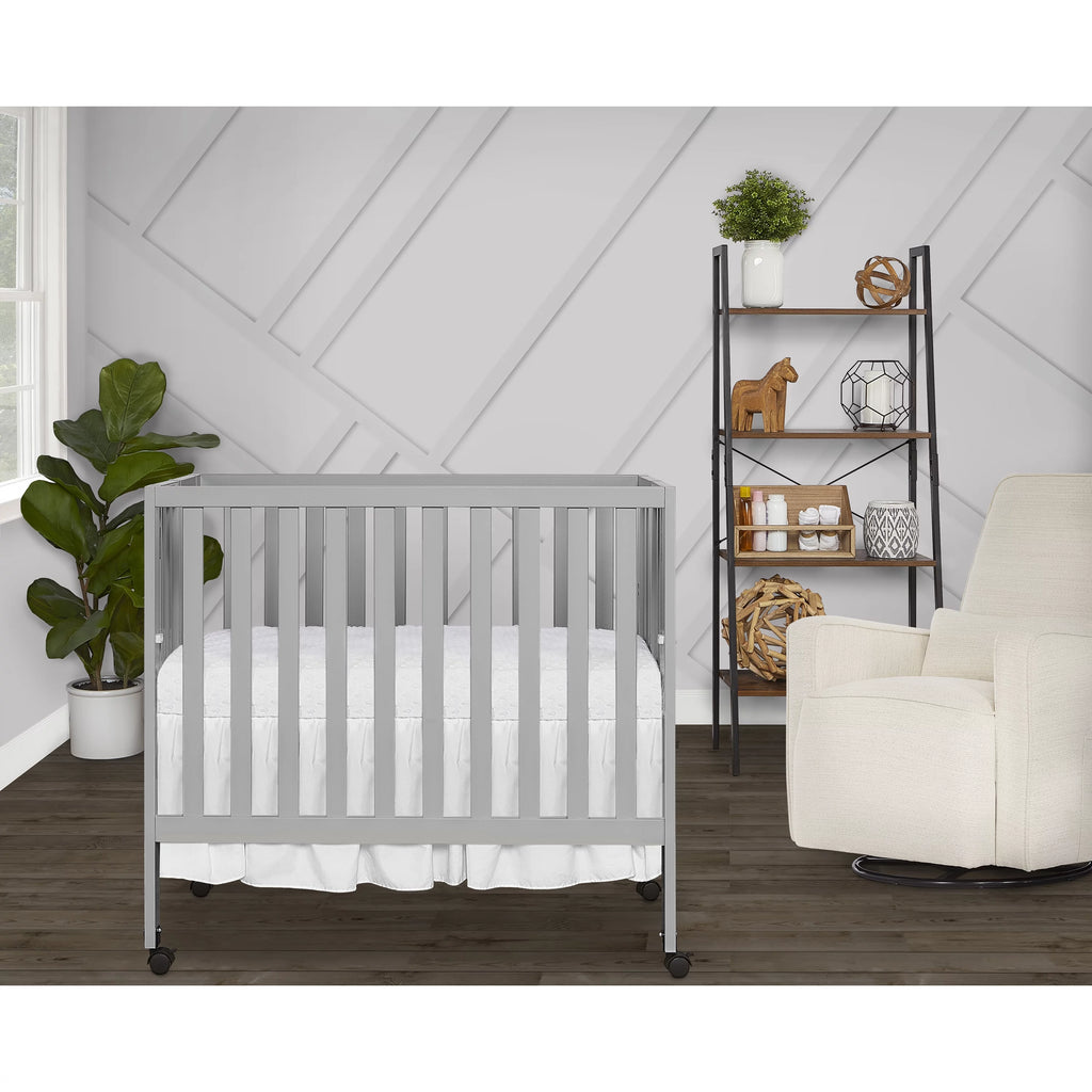 Pebble Grey Folding Crib T311