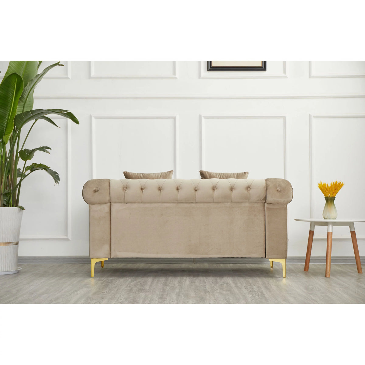 Blue Velvet Button-tufted Loveseat W91708
