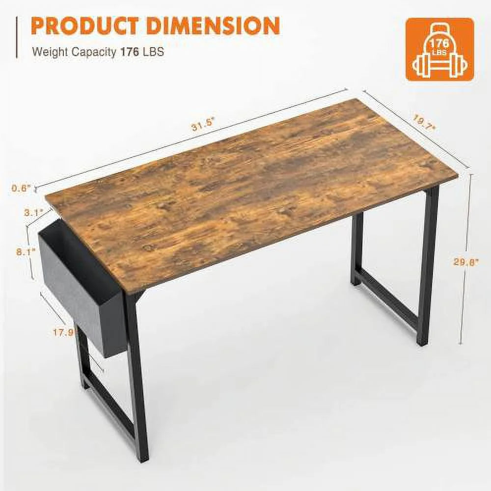 Brown Wooden Office Desk with Storage O391