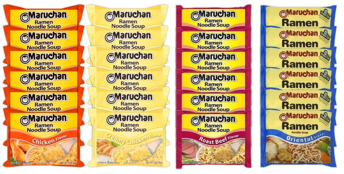 Instant Noodle Soup Variety Mix 24 Packs 4 Flavors F991