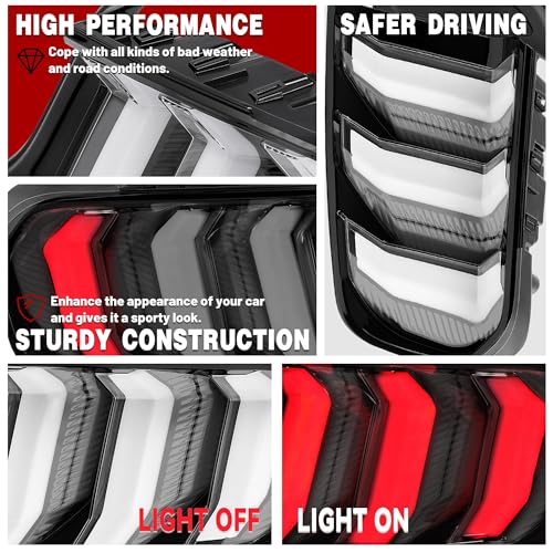 LED Tail Lights Assembly with Clear Lens Black Housing E125
