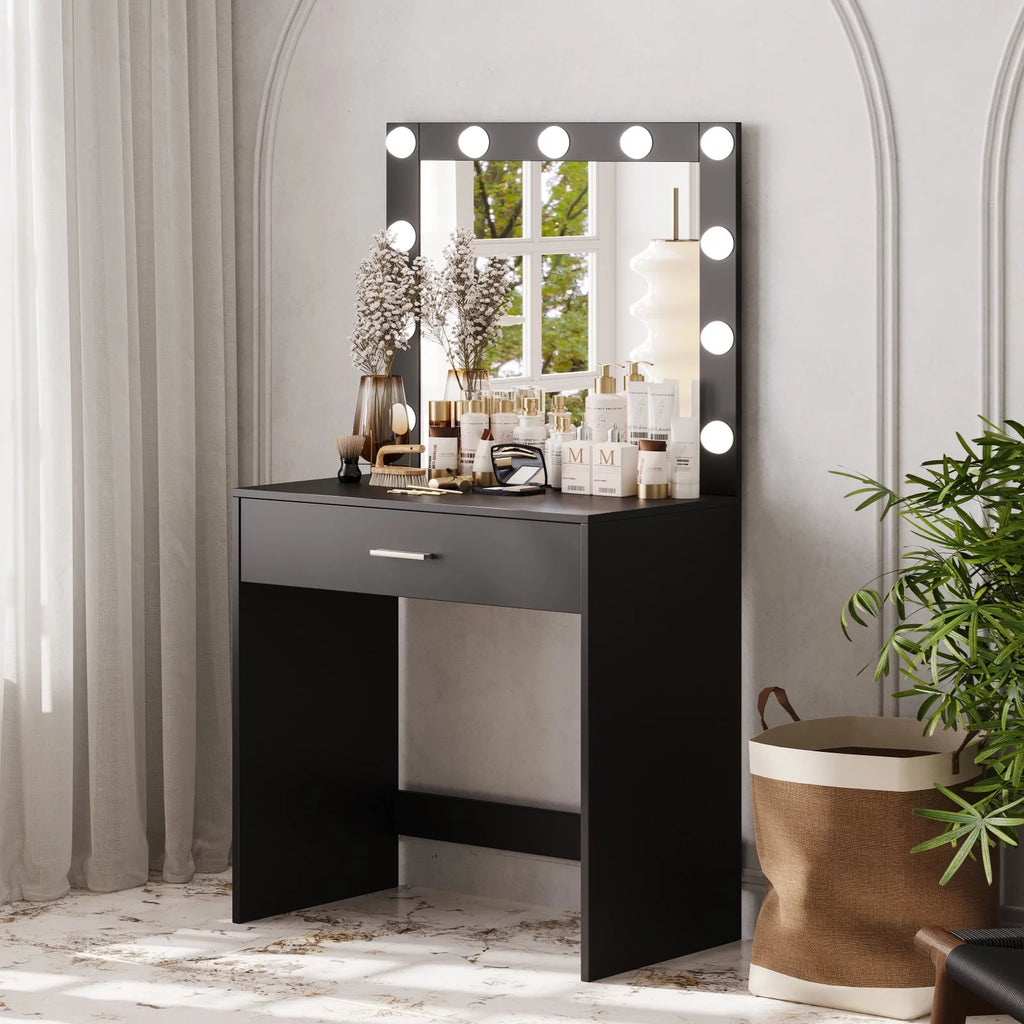 Black Makeup Vanity Table with Mirror K24804