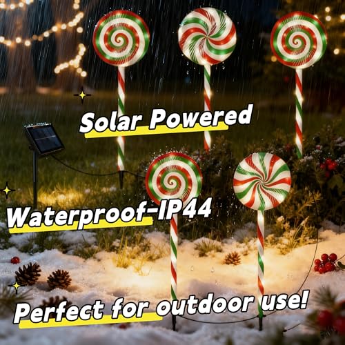 5 Pack Solar Powered Christmas Pathway Lights Y35511