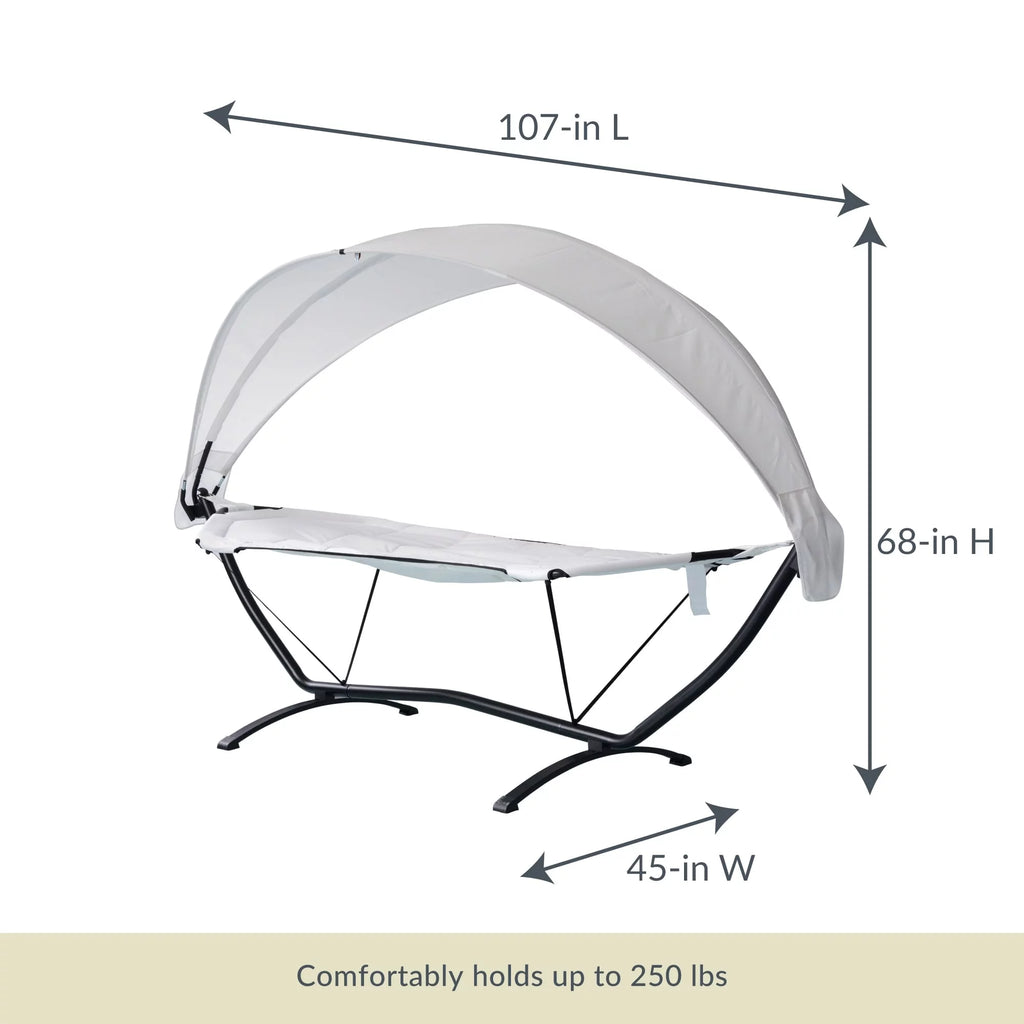Steel Frame Lounger With Canopy S179