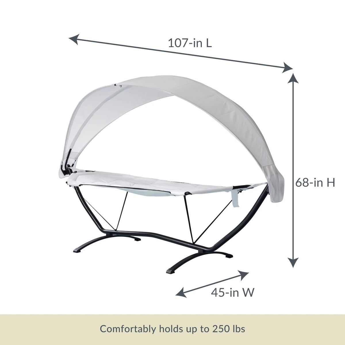 Steel Frame Lounger With Canopy S179