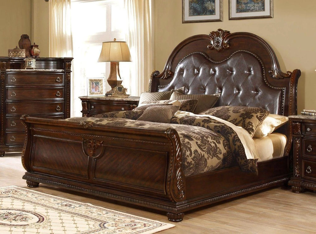 Dark Cherry Queen Bedroom Set 5P with Chest X144197