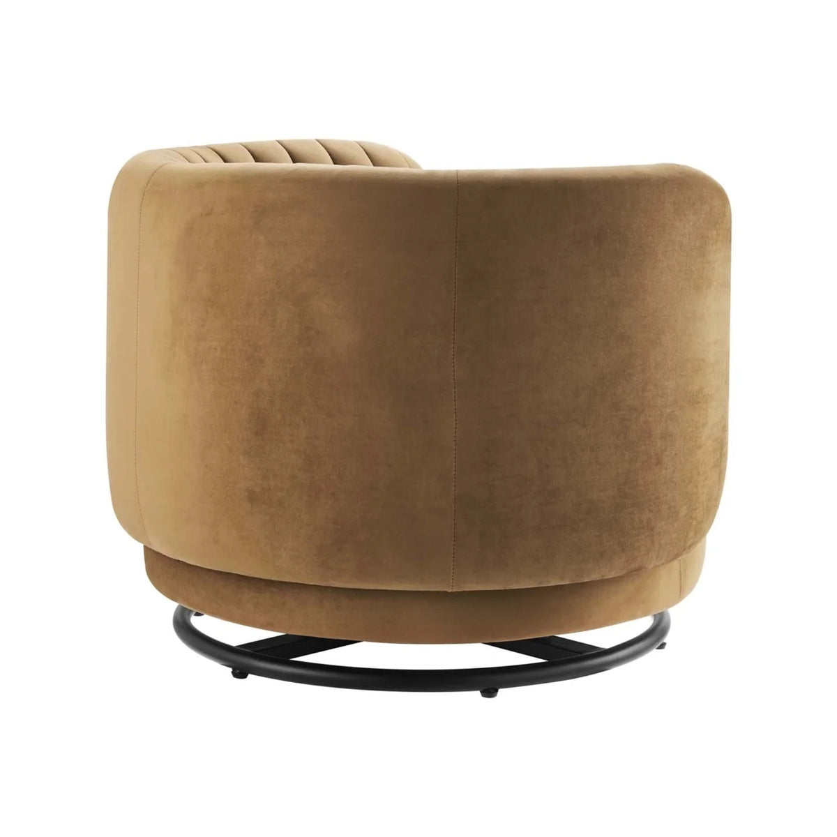 Black Tufted Velvet Swivel Chair W76836