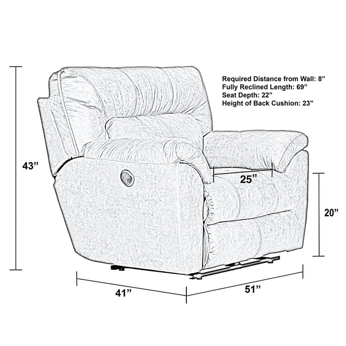 Brown Polyester Recliner W28884