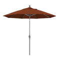 9 ft. Grey Aluminum Market Patio Umbrella with Collar Tilt Crank Lift W666