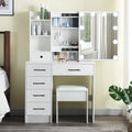 White Vanity Set with Mirror & Lights D802